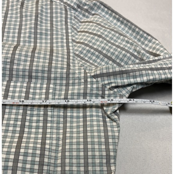 Clubhouse Collection Masters Embroidered Shirt Men's S Slim Fit Gray Blue Plaid - Picture 6 of 7